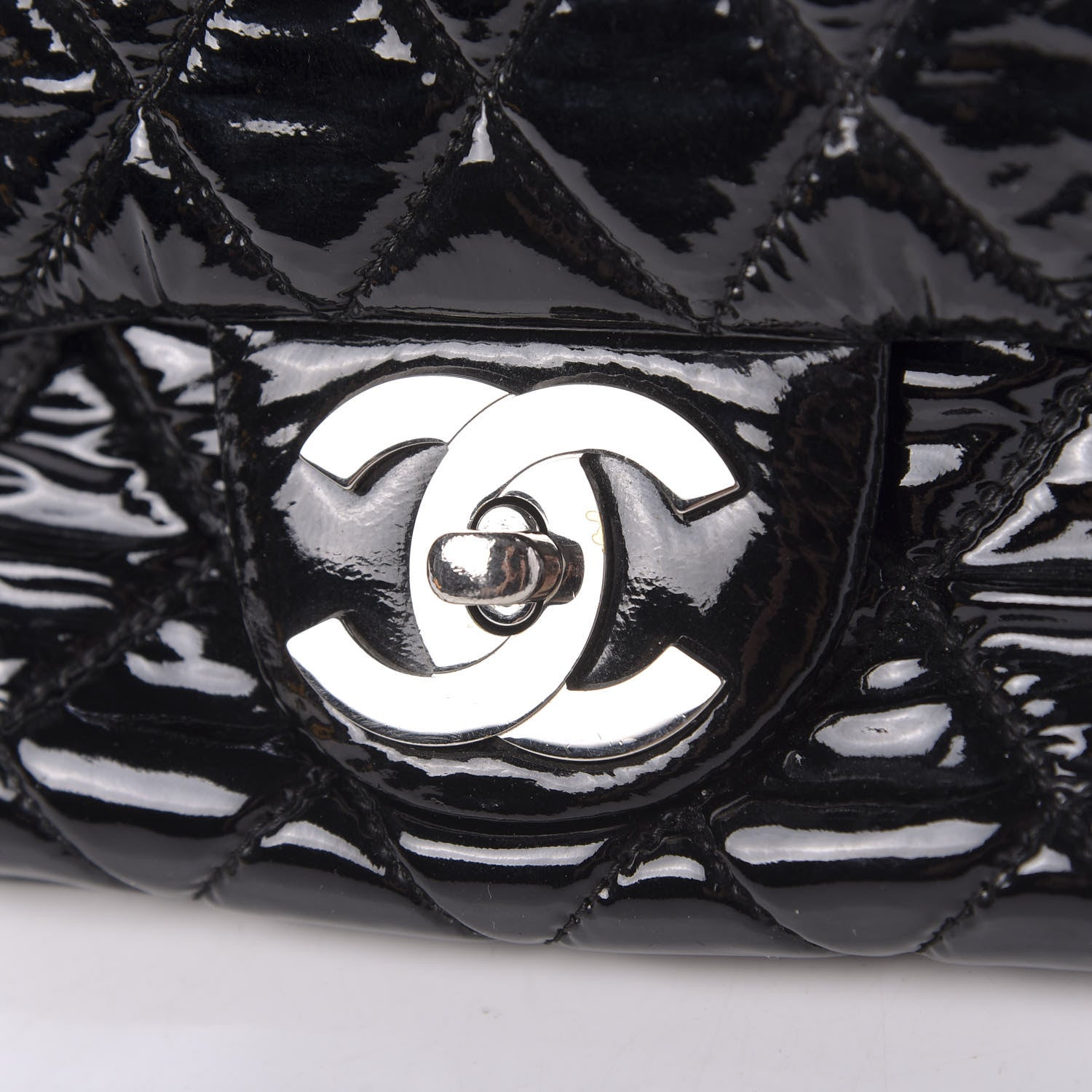 Chanel Patent Quilted Day Glo Flap Bag Black 12 of 13
