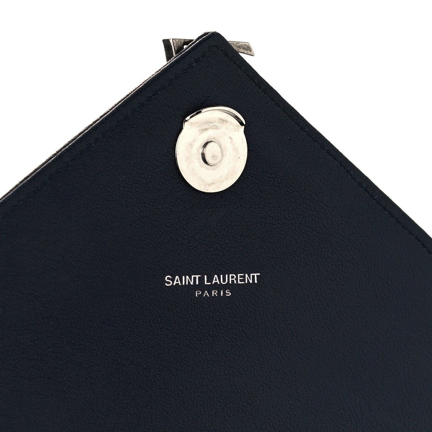 Saint Laurent Sheepskin Tri-Quilt Monogram Medium Soft Envelope Bag Deep Marine 5 of 10