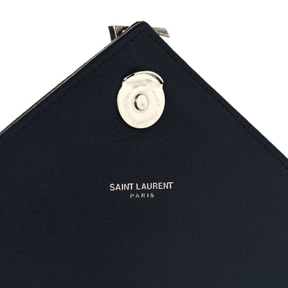 Saint Laurent Sheepskin Tri-Quilt Monogram Medium Soft Envelope Bag Deep Marine 5 of 10