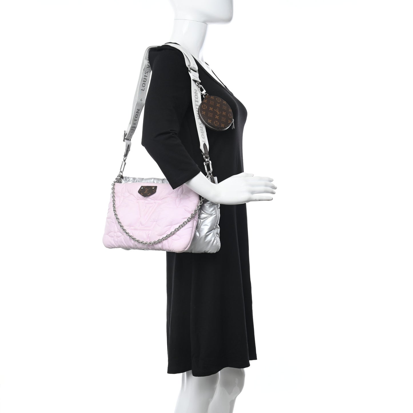 Econyl Monogram Pillow Maxi Multi Pochette Accessories Silver Pale Pink