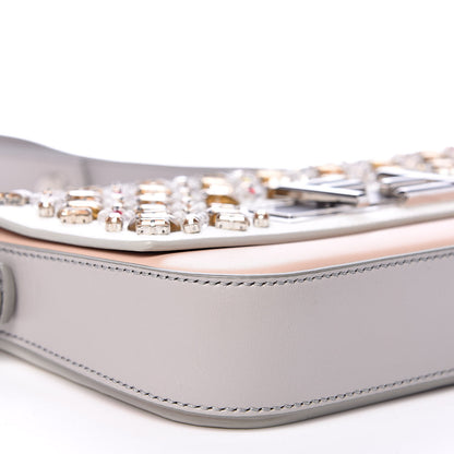 Fendi Vitello Dolce Crystal 3Baguette Shoulder Bag White Pink 8 of 12