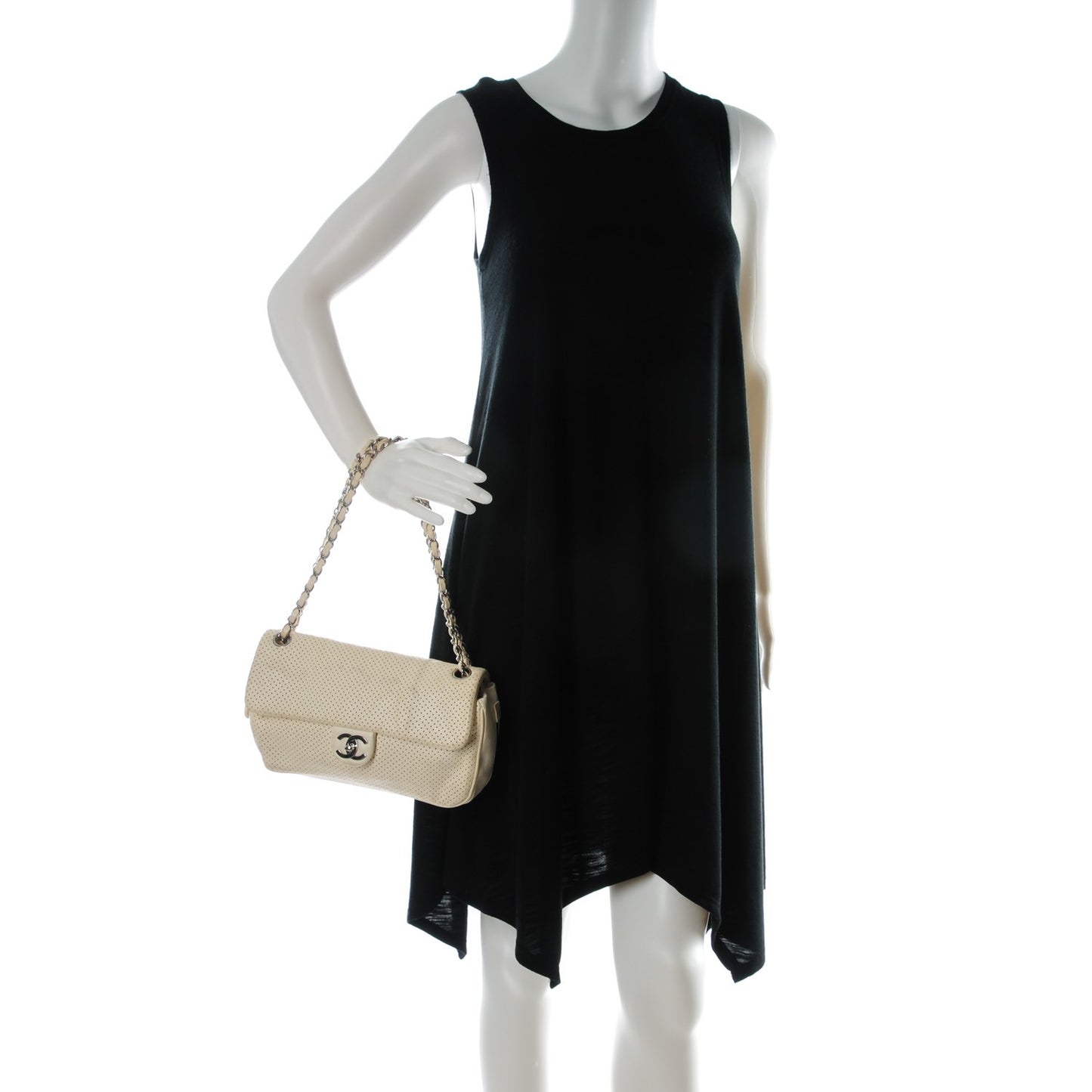 Lambskin Perforated Medium Baseball Spirit Flap Ivory