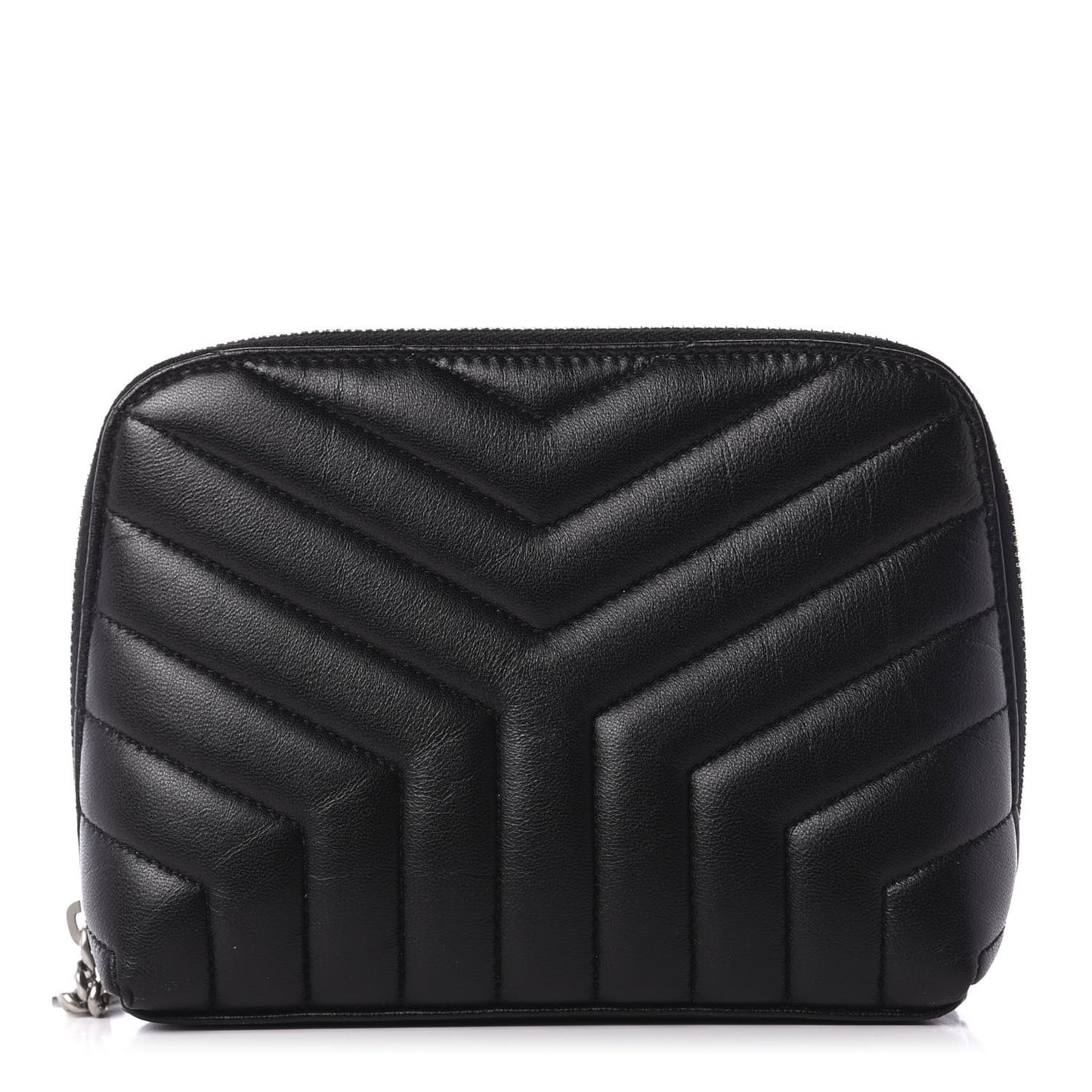 Lambskin Matelasse Cosmetic Case Black
