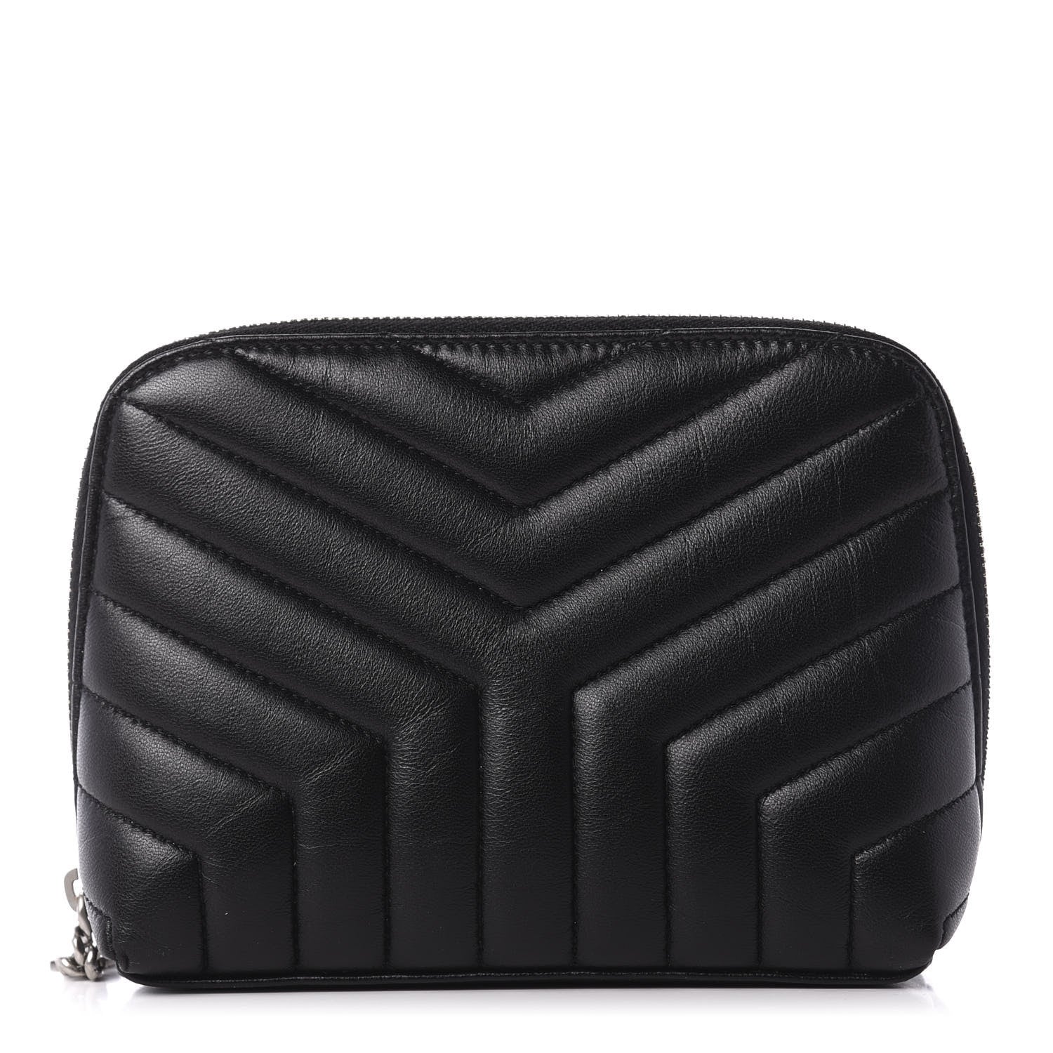 Saint Laurent Lambskin Matelasse Cosmetic Case Black 1 of 7