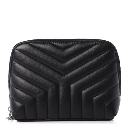 Saint Laurent Lambskin Matelasse Cosmetic Case Black 1 of 7