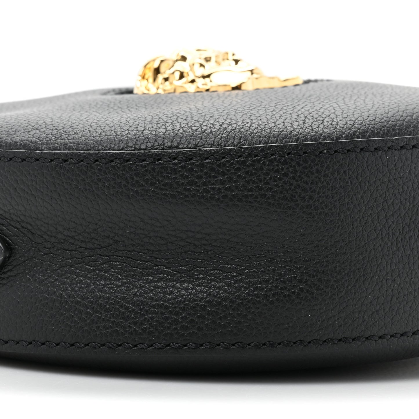 Calfskin La Medusa Round Camera Bag Black