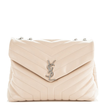 Saint Laurent Calfskin Y Quilted Monogram Medium Loulou Chain Satchel Rose Antic 1 of 7