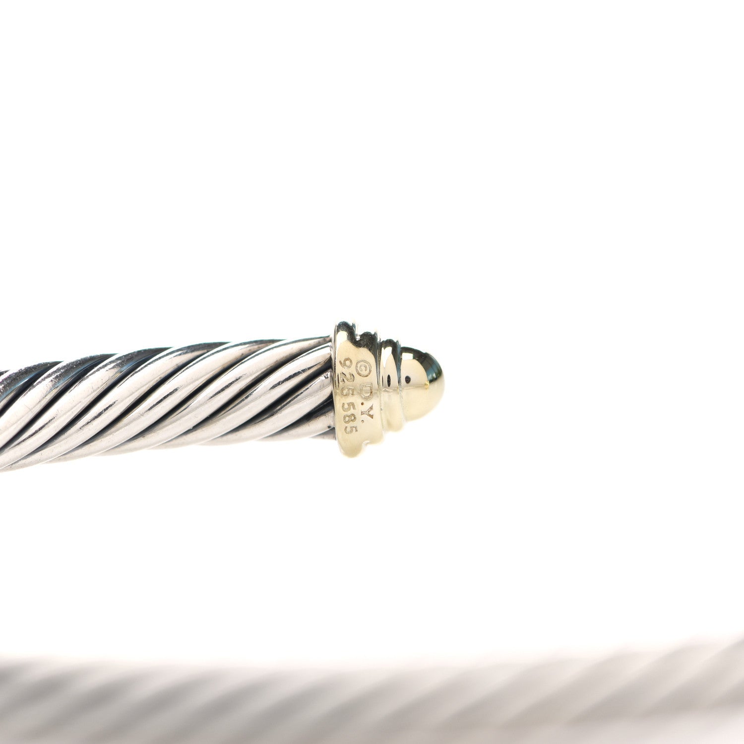 David Yurman Sterling Silver 14K Yellow Gold 5mm Cable Classics Bracelet 3 of 3