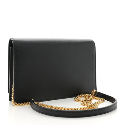 Saint Laurent Smooth Calfskin Classic Monogram Kate Tassel Chain Wallet Black 3 of 10