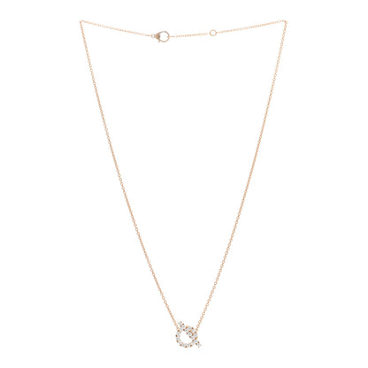 Hermes 18K Rose Gold Diamond Finesse Pendant Necklace 2 of 6