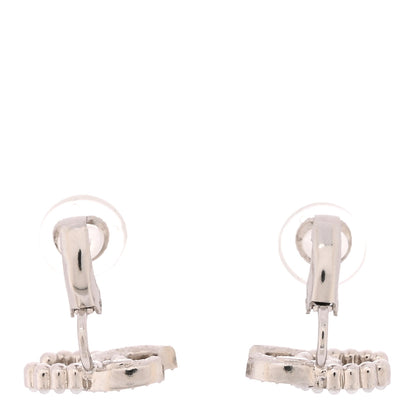 Chanel Crystal Pearl CC Clip On Earrings Silver 3 of 5