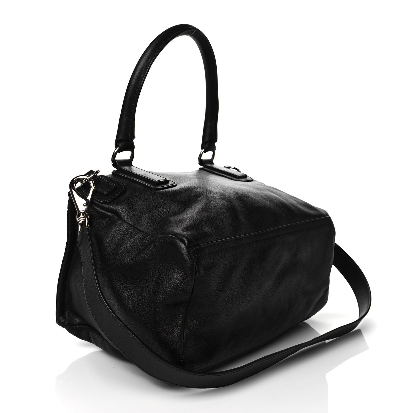 Pebbled Calfskin Medium Pyramid Stud Pandora Black