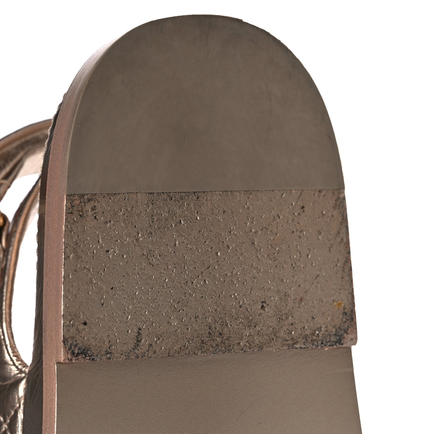 Iridescent Lambskin Quilted Velcro Dad Sandals 36.5 Light Bronze