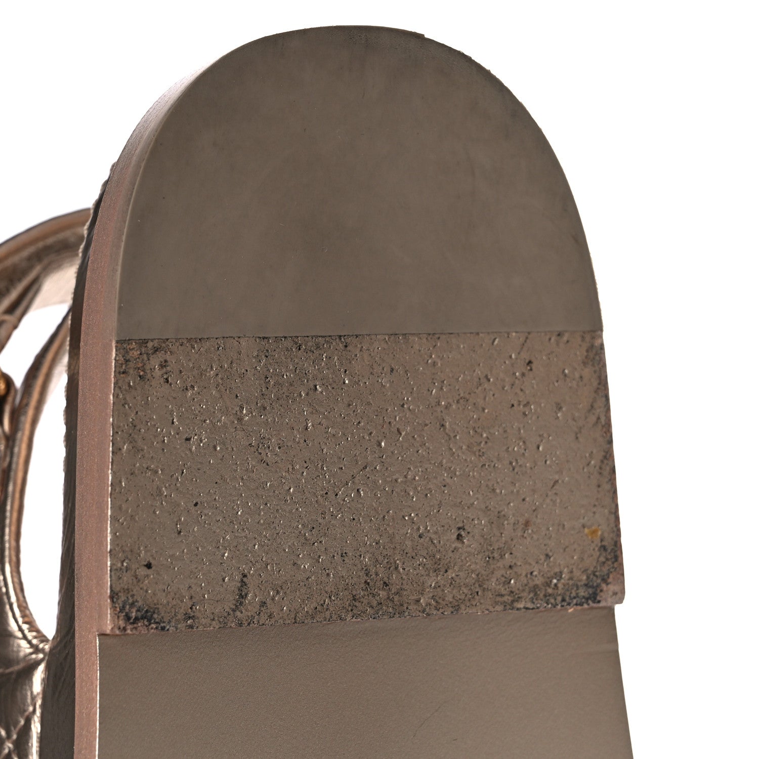 Chanel Iridescent Lambskin Quilted Velcro Dad Sandals 36.5 Light Bronze 9 of 13