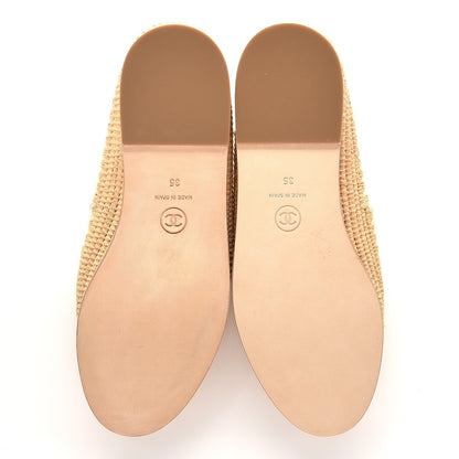 Chanel Lambskin Grosgrain CC Espadrilles 35 Ivory Black 5 of 9