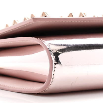 Christian Louboutin Metallic Patent Calfskin Spikes Loubinthesky Paloma Clutch Pink 9 of 11
