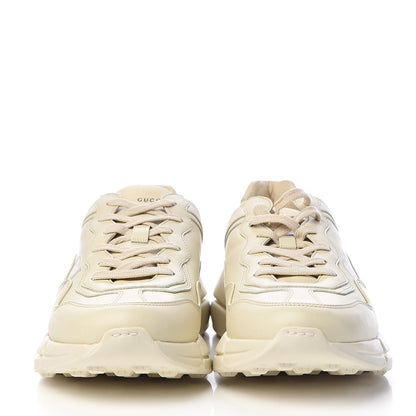 Gucci Calfskin Logo Mens Rhyton Sneakers 10 Ivory 2 of 9