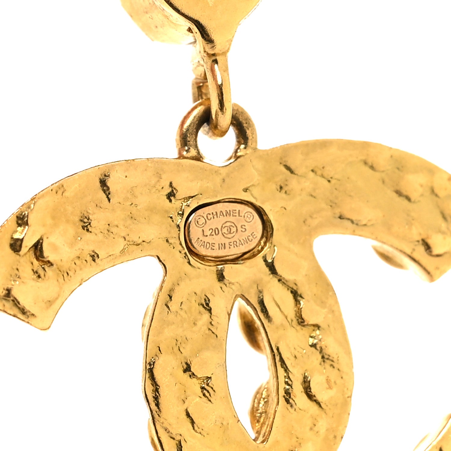 Chanel Crystal CC Drop Earrings Gold 4 of 4