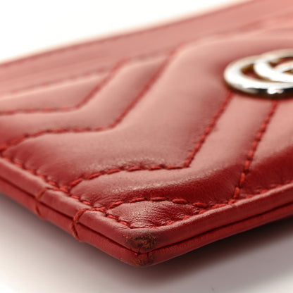 Gucci Calfskin Matelasse GG Marmont Card Holder Hibiscus Red 8 of 11