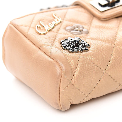 Chanel Metallic Aged Calfskin Lucky Charms 2.55 Reissue Mini Clutch With Chain Beige 9 of 13