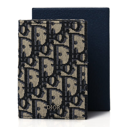 Christian Dior Oblique Bi-Fold Card Holder Blue 8 of 8