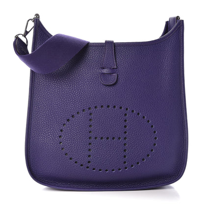 Hermes Taurillon Clemence Evelyne III PM Iris 1 of 9