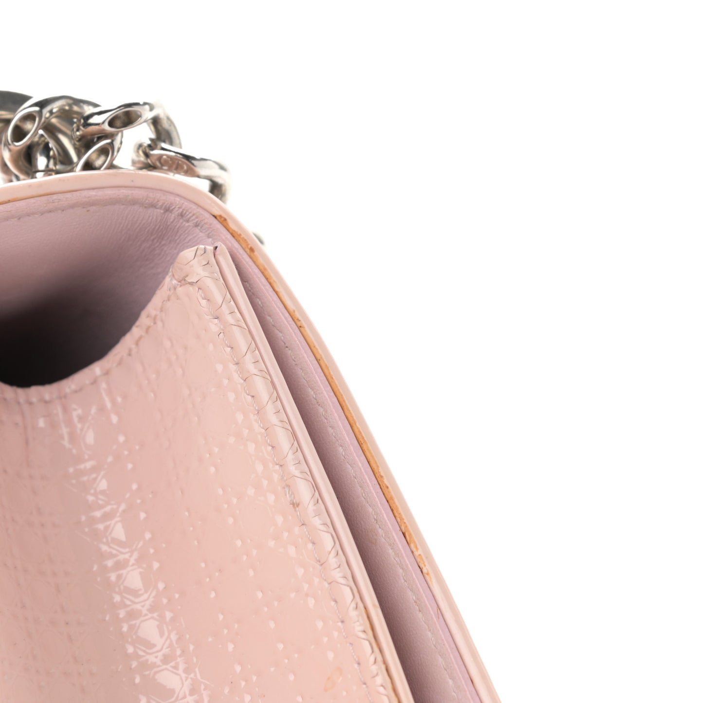 Patent Micro-Cannage Small Diorama Flap Bag Rose