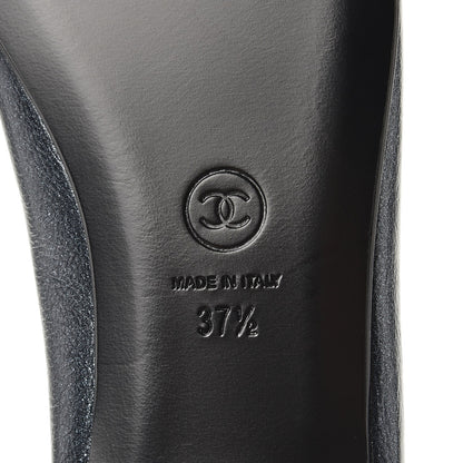 Chanel Metallic Calfskin Cap Toe Ballerina Flats 37.5 Silver 8 of 10