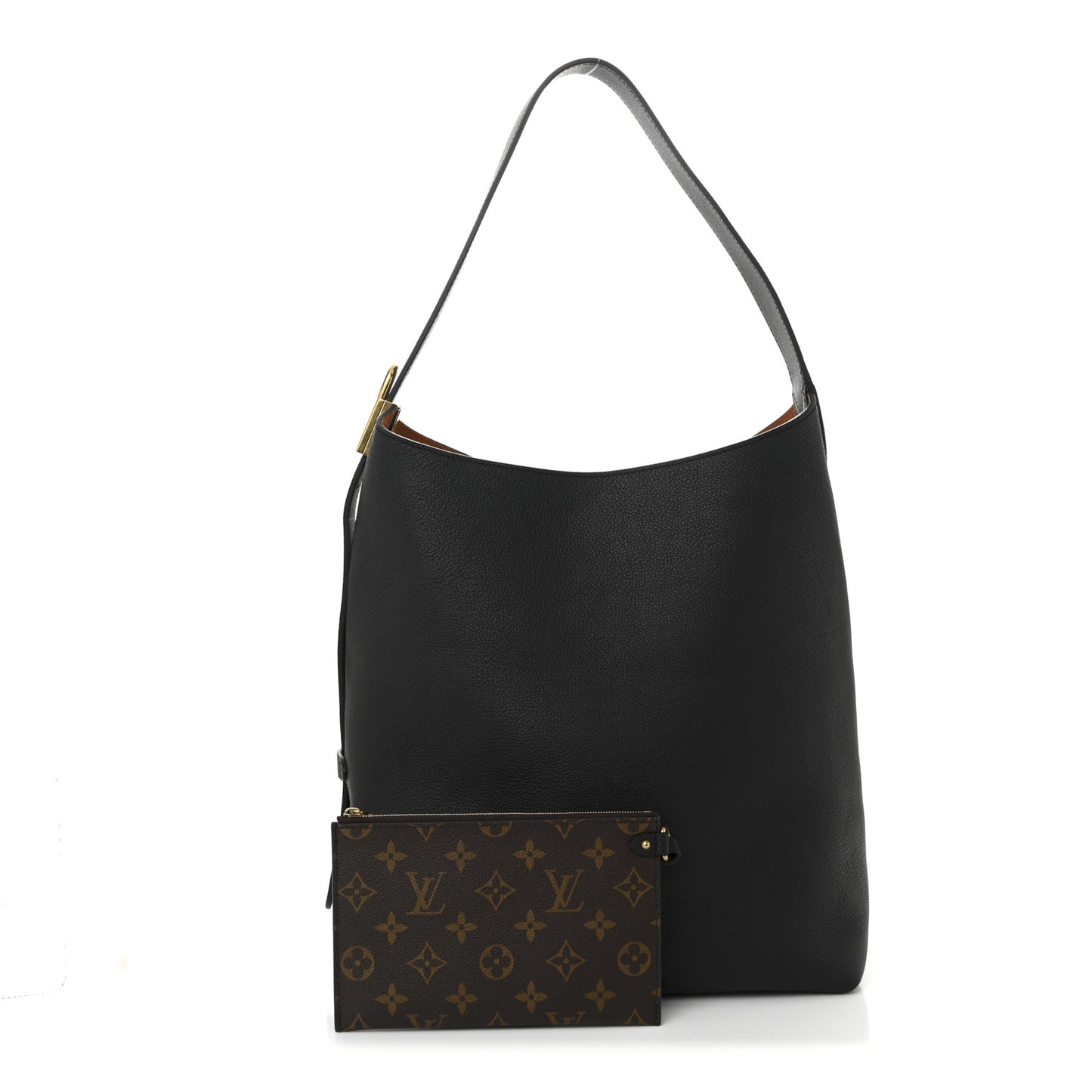 Grained Calfskin Low Key Hobo MM Black