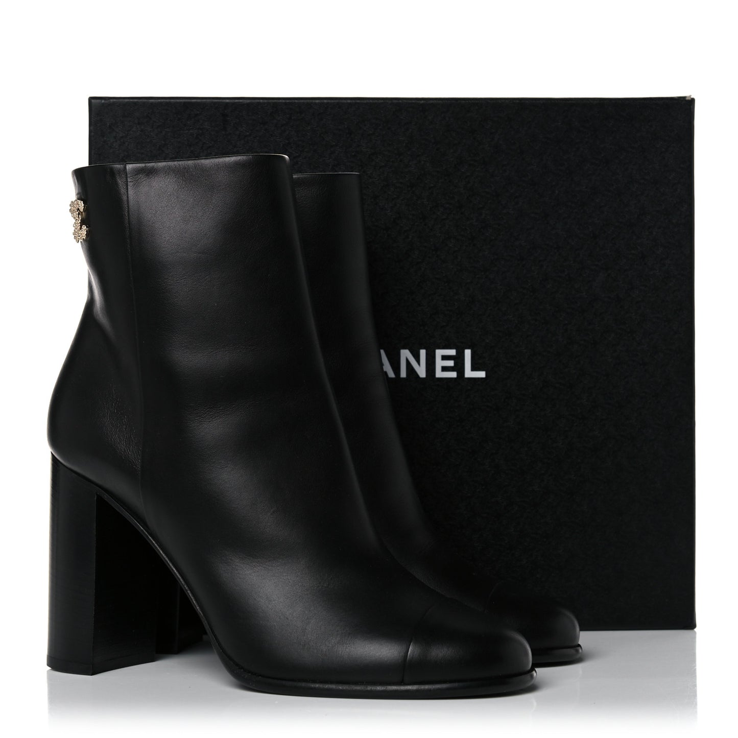 Calfskin CC Ankle Boots 41 Black
