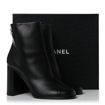 Chanel Calfskin CC Ankle Boots 41 Black 15 of 15