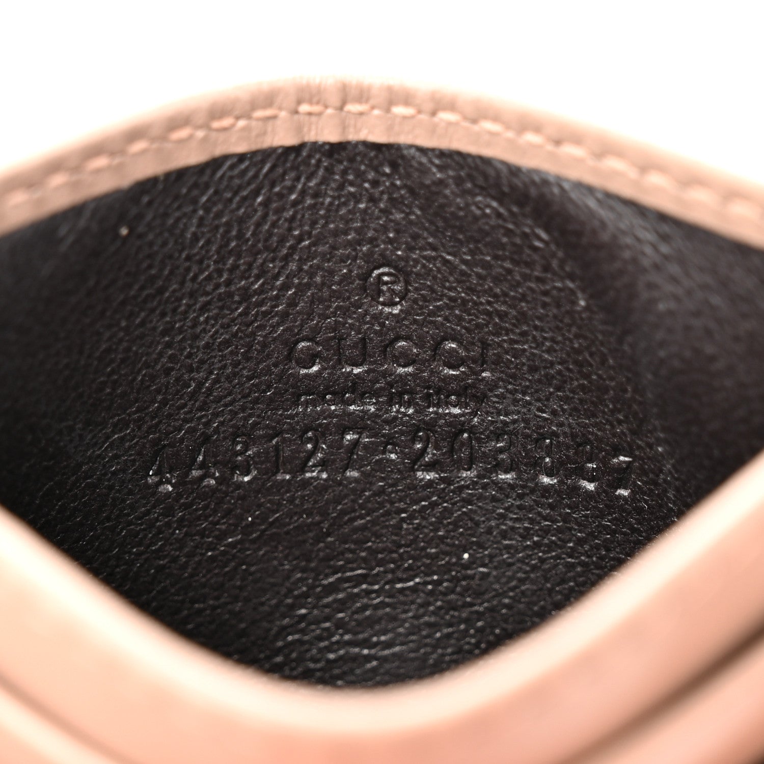 Gucci Calfskin Matelasse GG Marmont Card Holder Porcelain Rose 6 of 9