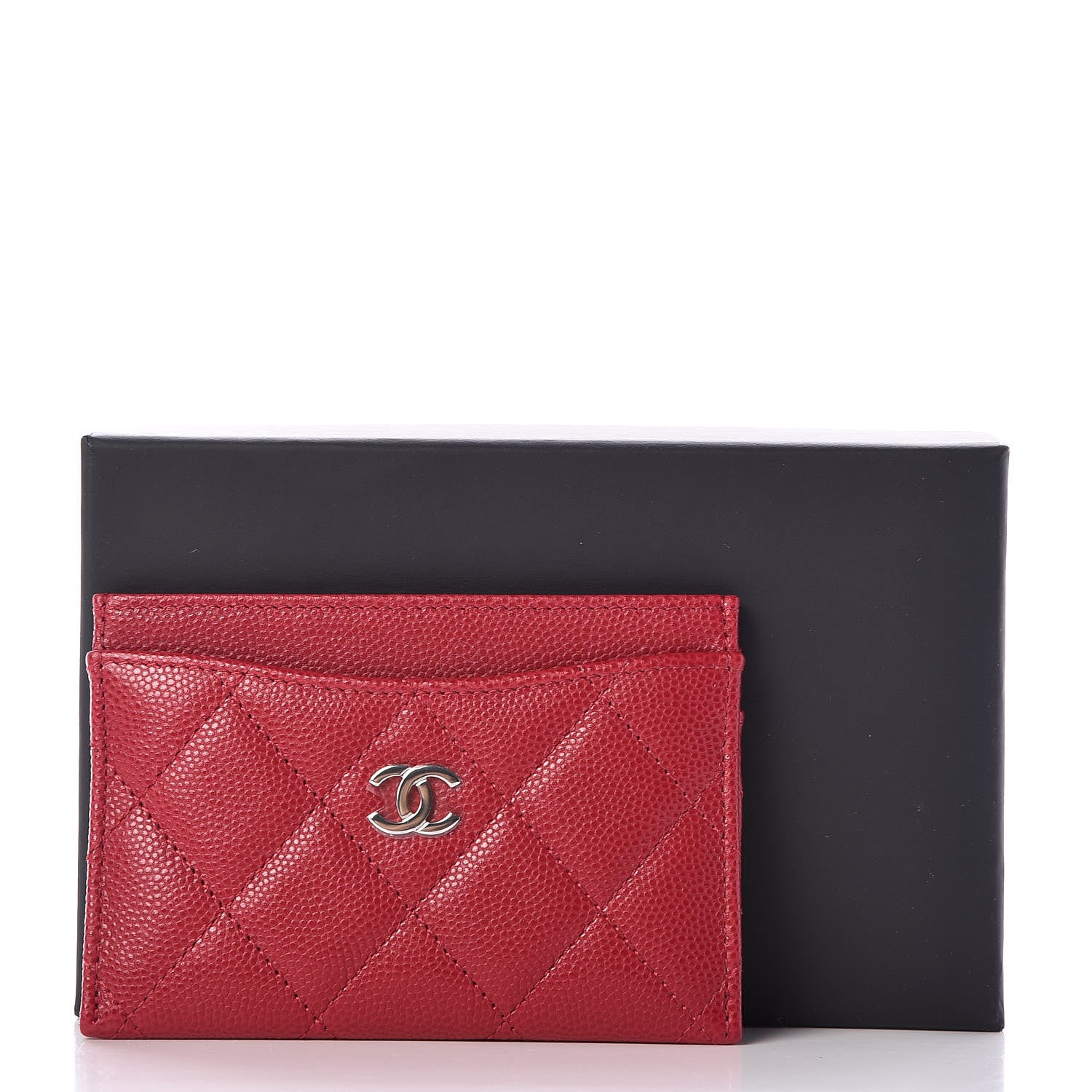 Chanel Caviar Quilted Card Holder Dark Pink 9 of 9