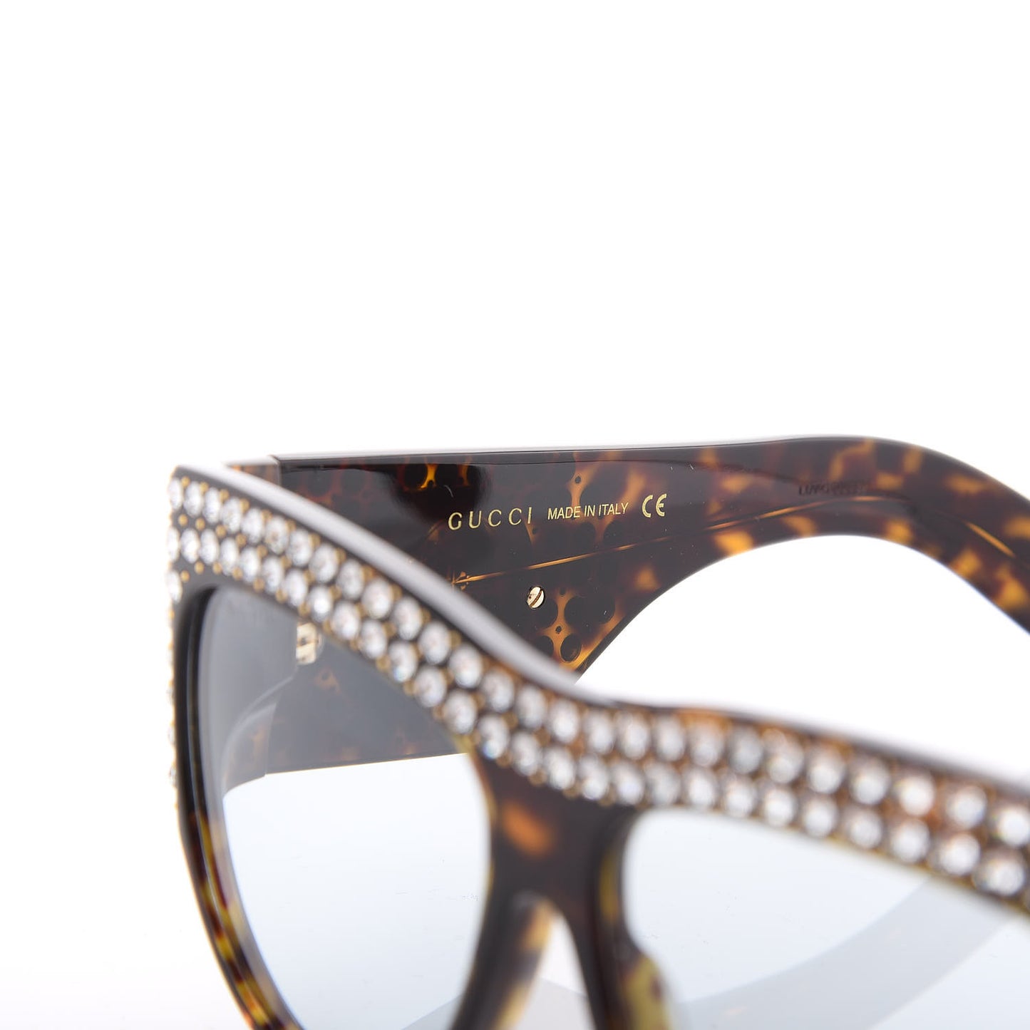 Acetate Crystal Oversize Hollywood Forever Sunglasses GG0144S Tortoiseshell