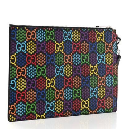 Gucci GG Supreme Monogram Psychedelic Zip Wristlet Pouch Black Multicolor 3 of 8