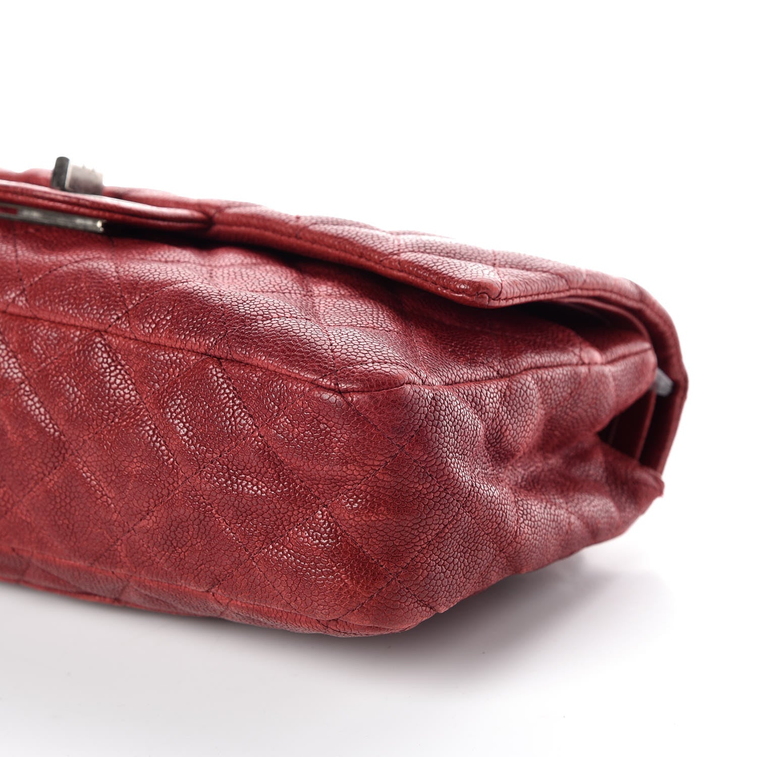 Chanel Washed Caviar Quilted 2.55 Reissue 225 Bijoux Chain Flap Red 6 of 10