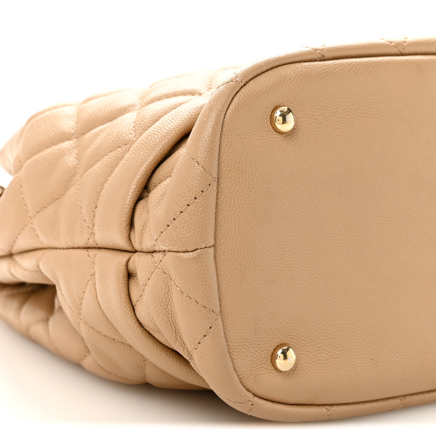Chanel Caviar Quilted Large Rolled Up Bucket Drawstring Bag Beige 9 of 11