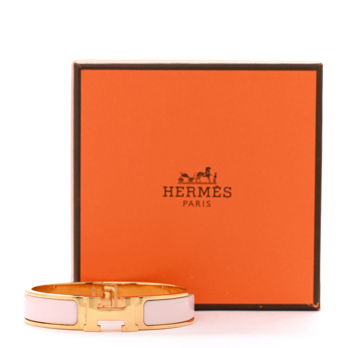 Enamel Narrow Clic Clac H GM Bracelet Rose Candeur