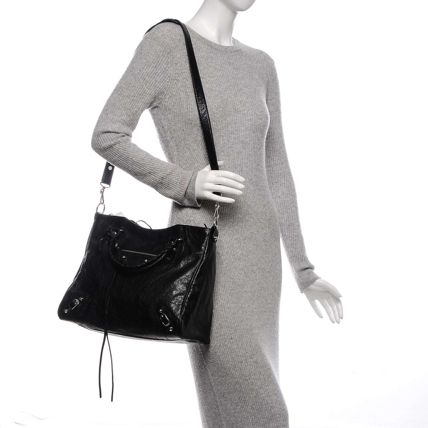 Agneau Classic Silver Hardware Velo Black