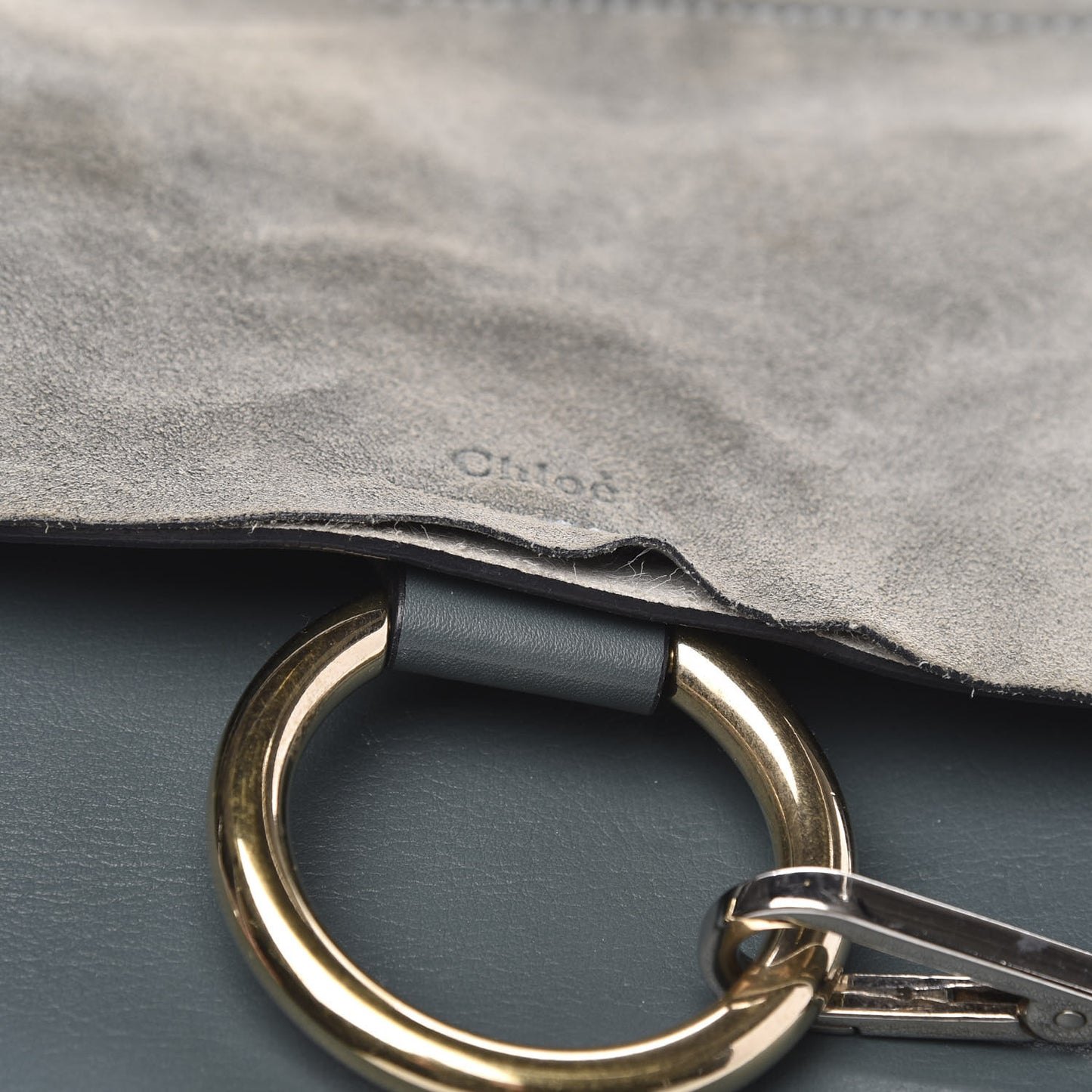 Suede Calfskin Medium Faye Shoulder Bag Cloudy Blue
