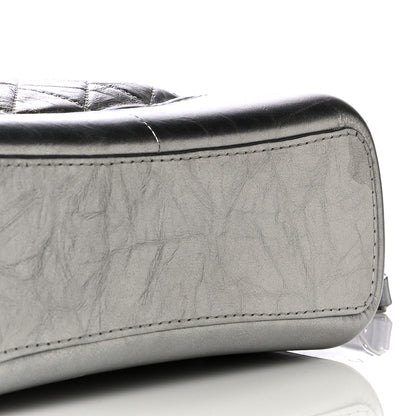 Chanel Metallic Lambskin Calfskin Quilted Medium Gabrielle Hobo Silver 11 of 14
