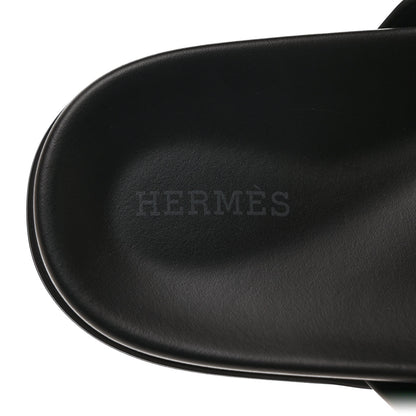 Hermes Calfskin Womens Chypre Sandals 38 Black 7 of 9