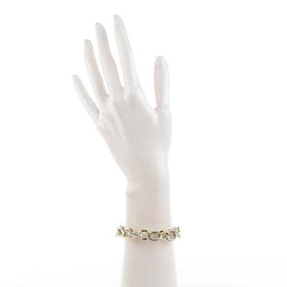 David Yurman Sterling Silver 18K Yellow Gold 12mm Large Oval Link Bracelet 2 of 4