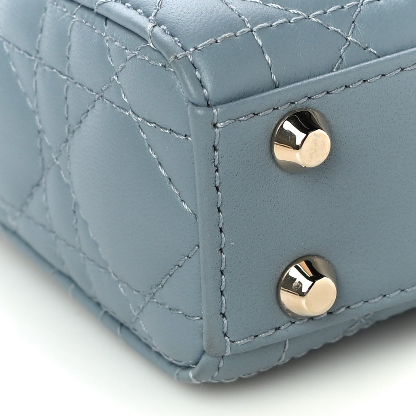 Lambskin Cannage Micro Lady Dior Cloud Blue