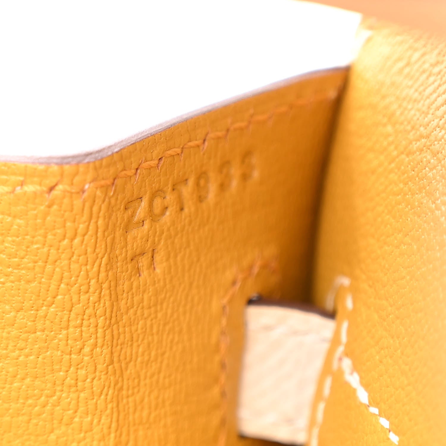 Hermes Epsom Horseshoe Birkin Sellier 25 Nata Jaune Ambre 6 of 10