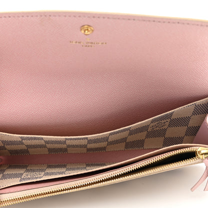 Louis Vuitton Damier Azur Emilie Wallet Rose Ballerine 5 of 8