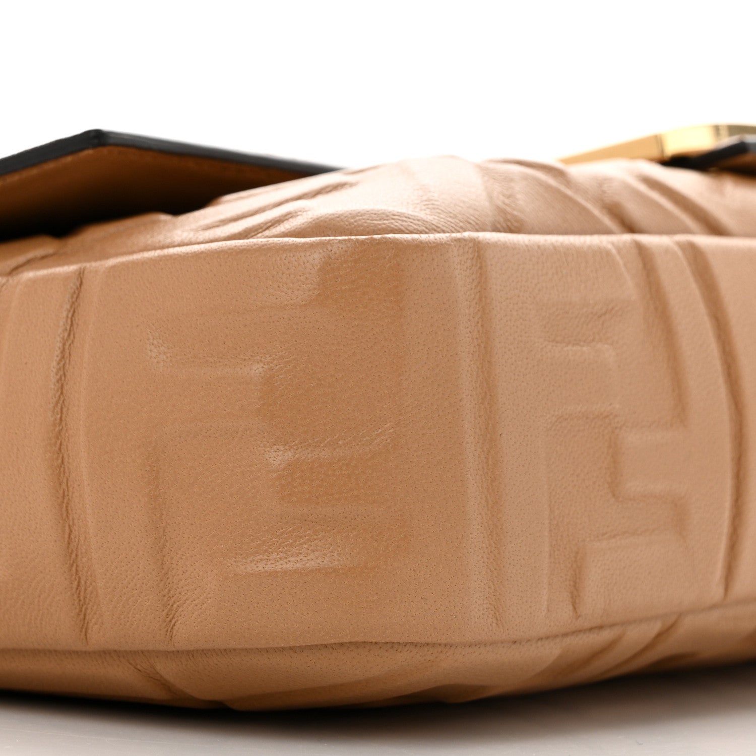 Fendi Nappa FF 1974 Embossed Baguette Miele Scuro 9 of 11