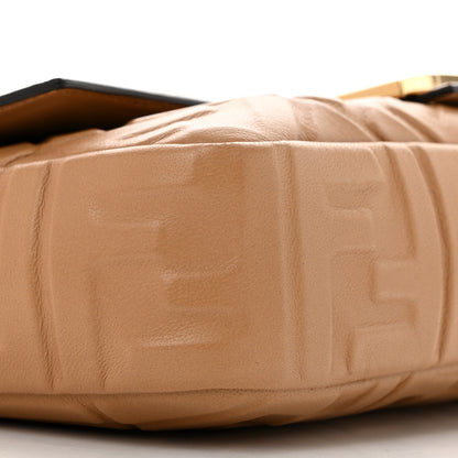 Fendi Nappa FF 1974 Embossed Baguette Miele Scuro 9 of 11