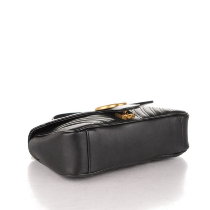 Gucci Calfskin Matelasse Small GG Marmont Shoulder Bag Black 4 of 8