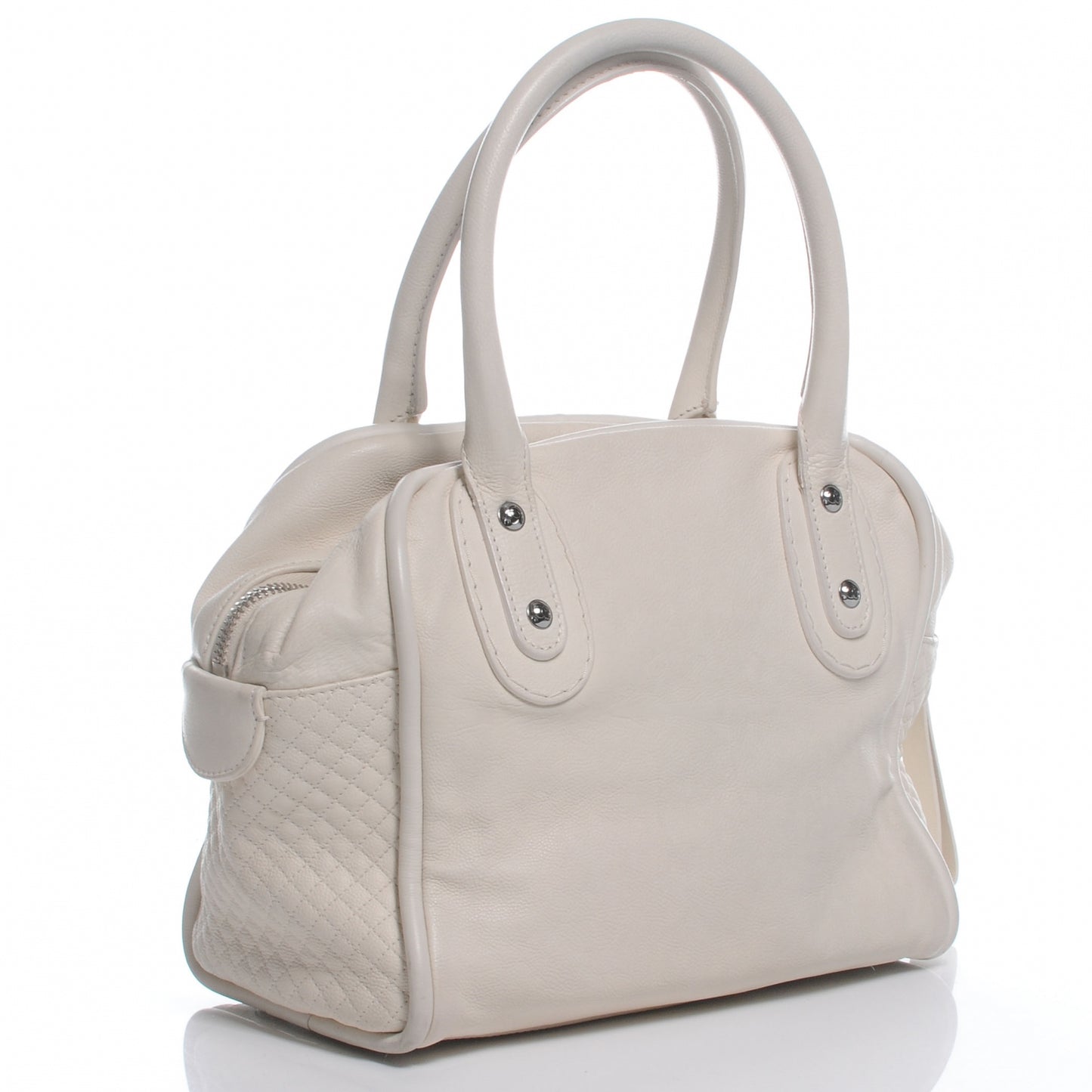 Calfskin Small CC Bowler White